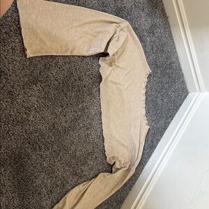 Beige Long Sleeve Top